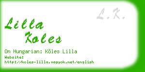 lilla koles business card